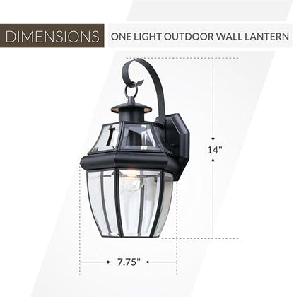 Generation Lighting Lancaster 1-Light 14-Inch Outdoor Wall Lantern in Black