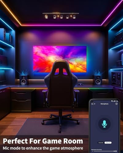 Smart LED Strip Lights 100FT for Bedroom App Control Lighting Bedroom Rome Decor with Remote, RGB Music Sync Color Changing LED Lights for Party,Game Room