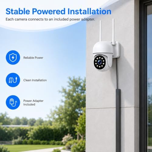 Camcamp Wireless Security Camera System with 10 Inch Monitor, 8 PTZ Cameras