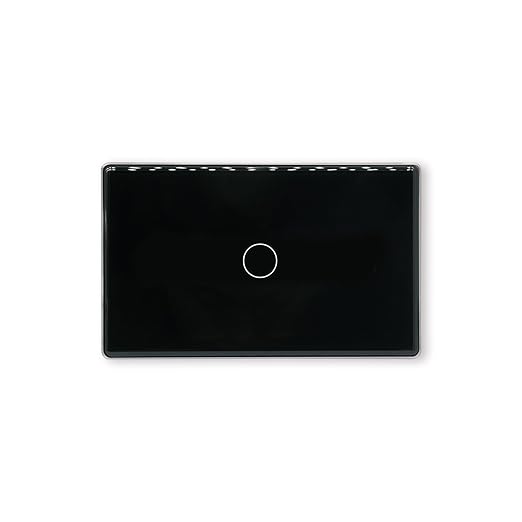 Smart Switch Aluminum Frame,2.5D Glass Panel,4.65 X 2.83 X 1.26 Inches,Need Neutral Wire,2.4GHz WiFi,Work with Tuya/Smart Life,App/Voice Control,Black 1 Button