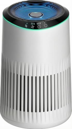 Air Purifiers for Bedroom for Smoke Odors, Air Purifier with Sleep Mode Fragrance Sponge, Blue Ambient Light, 23dB Quiet Small Air Purifier for Bedroom Office, White