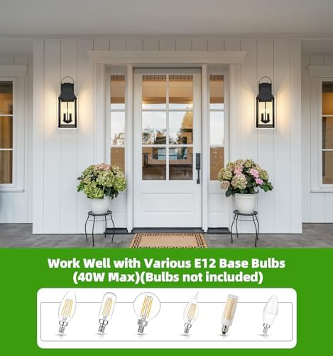 20'' 1 Pack Outdoor Wall Sconce Light, Large Black Exterior Wall Lantern