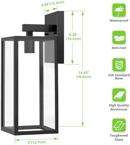 MAXvolador Outdoor Wall Light Fixtures, Exterior Waterproof Wall Lanterns