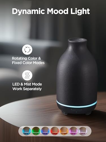 InnoGear 150ml Ceramic Essential Oil Diffuser, Diffusers for Home, Black