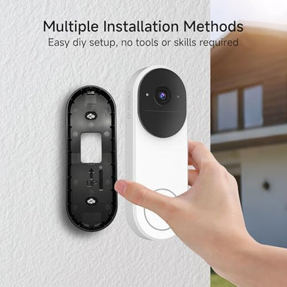 Noorio Wireless Doorbell Camera, 2K Video, Battery Powered, 140° Wide Angle