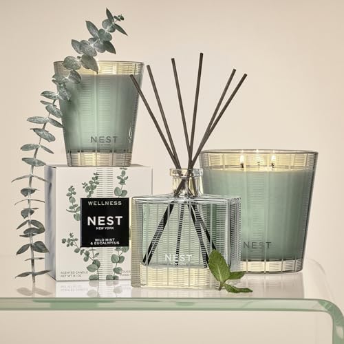 NEST New York Smart Home Fragrance Diffuser Refill Smart Vials, Wild Mint & Eucalyptus - Set of 2 - Designed for NEST x Pura 3 and NEST x Pura 4 Diffusers - Cruelty Free, Vegan