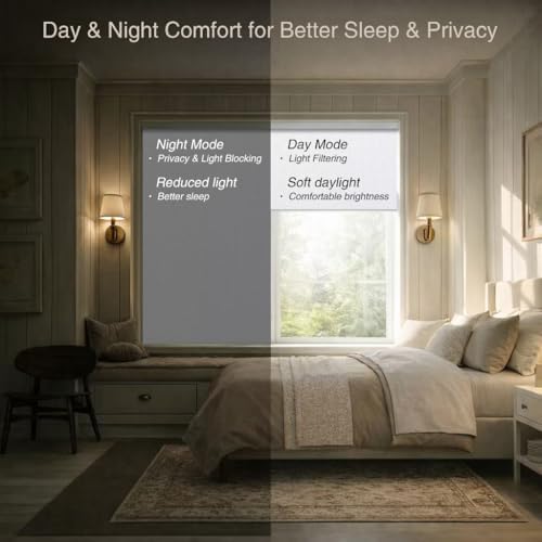ZSHINE Motorized Blackout Roller Shades Remote Control Rechargeable(82006G)