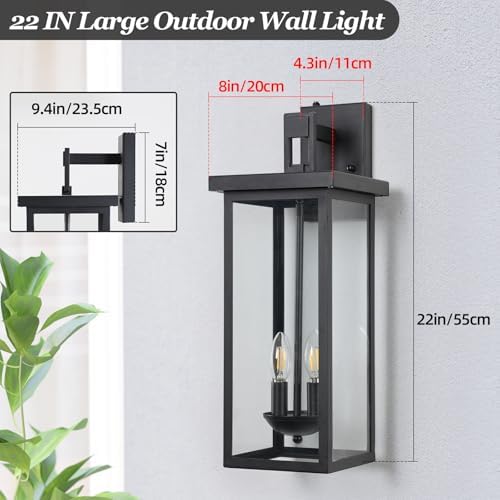 22 in Dawn to Dusk Outdoor Light Fixture,Large Outdoor Wall Lights