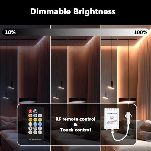 DAYBETTER COB LED Strip Lights 16.4ft,LED Lights for Bedroom,2700K-6500K