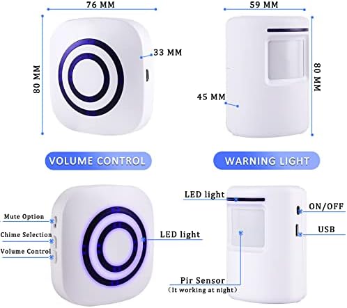 Motion Sensor Alarm System, Wireless Home Security Driveway Alarm Indoor