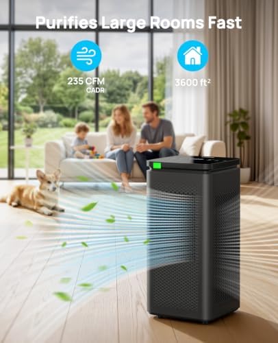 Hepa Air Purifiers for Home up to 3600 Ft², 235 CADR, 30dB Quiet Operation
