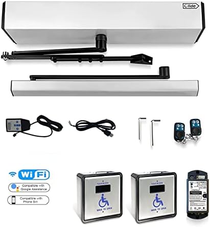 Olideauto Handicap Door Opener Touch Free Open Door,with Touchless Wireless Square 4.5'' Handicap Push Buttons Wave Sensor to Open Olide-512N