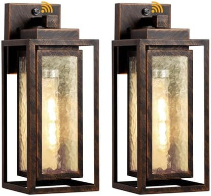 WIHTU 15.78'' Dusk to Dawn Porch Light, Outdoor Wall Sconce Light, Garage