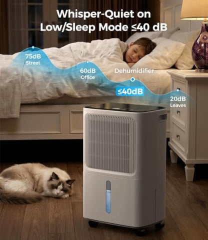36 Pints/D, 2,800 Sq.Ft Dehumidifier for Basement with Drain Hose