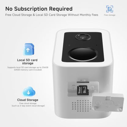 VSTARCAM 2K Solar Security Camera Outdoor Wireless, 64GB SD Card Included, Free Cloud Storage, 5200mAh Battery & Solar Panel, Magnetic Quick Mount No Drill Installation, PIR Human Detection, Spotlight