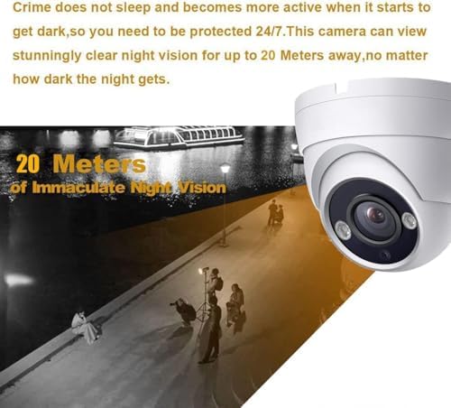 Real HD 4K 8MP Lite Dome TVI CVI AHD Analog 4 in 1 CCTV Security Camera, 65ft IR Night Vision, 2.8mm 100° Wide Viewing Angle, Outdoor, Full Metal Housing, ONLY Compatible with 8MP DVR