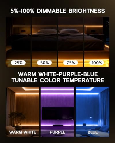 LED Strip Lights 65.6ft 110-120V,Dimmable Silicone Neon Rope Lights,Flexible Outdoor Waterproof Neon Strip Lights for Kitchen,Mirror,Cabinet,DIY Lighting
