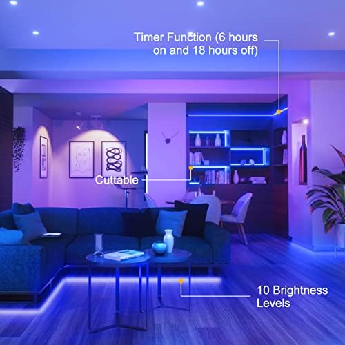 echosari Blue Led Strip Lights Waterproof Battery Operated with Remote, 8 Modes, Dimmable, Timer, Self-Adhesive, Cuttable, 3M 90Led Battery Strip Led Light for Indoor Outdoor Decor (Pack of 3)