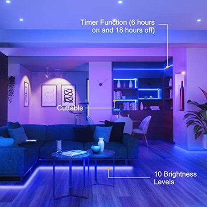echosari Blue Led Strip Lights Waterproof Battery Operated with Remote, 8 Modes, Dimmable, Timer, Self-Adhesive, Cuttable, 3M 90Led Battery Strip Led Light for Indoor Outdoor Decor (Pack of 3)