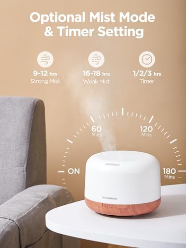 InnoGear 500ml Essential Oil Diffuser for Home Cool Mist Humidifier, Yellow