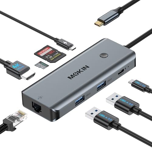 MOKiN USB C Hub for MacBook Pro/Air, Mac Dongle with USB C HDMI Adapter