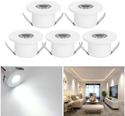5pcs 1W 1 Inch Recessed LED Lights Mini Recessed LED Lights AC 110V