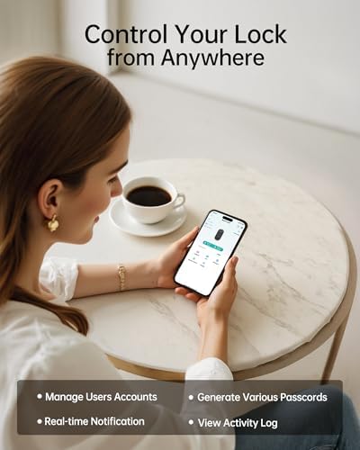 Built-in WiFi Smart Lock for Front Door, Fingerprint Keypad Deadbolt