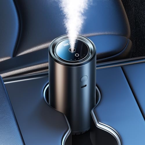 Smart Car Air Freshener, Car Air Freshener Diffuser with 100ml Perfume, Long Lasting Lasts 6 Months, RGB Music Syncing Light, Auto On/Off, 5 Adjustable Rechargeable Aroma Diffuser, Ocean