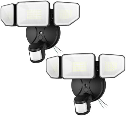 65W Motion Sensor Outdoor Lights, 6500LM Hardwired Floodlight, IP65