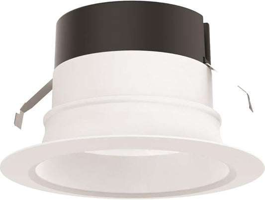 Juno E Series 4" LED Ceiling Light, Smooth Trim Recessed Lighting with 5-in-1 Switchable White Color, 700 Lumens, Wet Rated LED Downlight, Dimmable, White