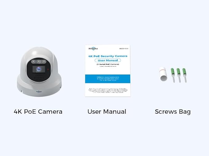 Hiseeu 【4K Ultra HD】 8MP PoE Camera, IP Camera, Turrect Dome Camera w/Human Vehicle Detection, 2 Way Audio, Free Remote Access, Color Night Vision, IP 67 Waterproof, Work 4K 8MP PoE NVR