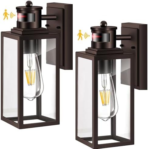 VIANIS Bronze Motion Sensor Outdoor Garage Lighting Fixtures Wall Mount