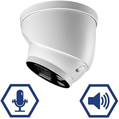 Lorex Fusion 4K Security Camera System with 2TB NVR - 8 Channel PoE Wired Home Security System with 4 IP Metal Dome Cameras - Color Night Vision, Long-Range IR, Listen-in Audio, Weatherproof