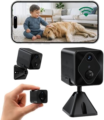 Mini 2.4GHz WiFi Wireless Battery Security Camera — $0/Month Forever No Subscription, 60-Second Setup, 2K Night Vision, PIR Motion Detection — Apartment/Bedroom/Pet (5GHz NOT Supported)