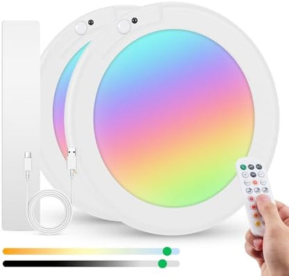 Bojim 2 Pack RGB Rechargeable Waterproof Shower Light for Bathroom Inside