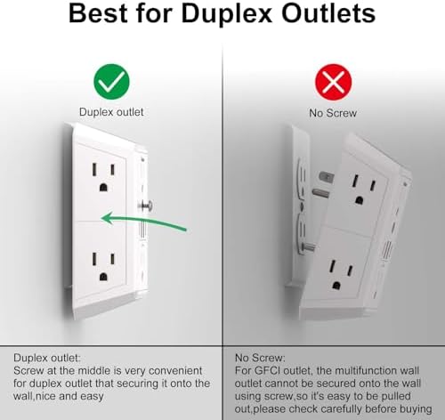 Multi Plug Wall Outlet Surge Protector with 6-Outlet & 4 USB Ports(2USB-C)