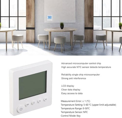 Smart Tat, Thermostat LCD Display Keypad AC 95‑240V 16A Home Electric Heating Digital Non Programmable Thermostats for Baseboard Heater Digital Thermostat Electric Wired