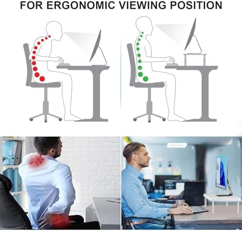 WALI Computer Monitor Stand for Desk, Adjustable Laptop Riser, up to 44 lbs