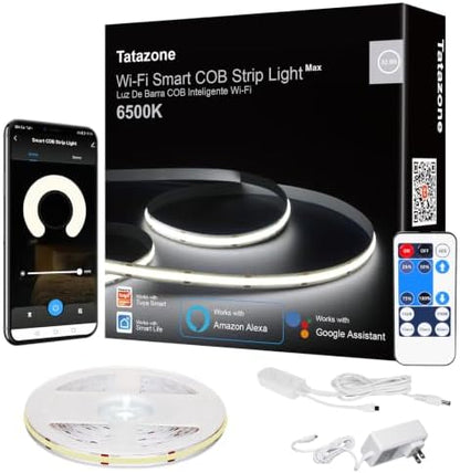 Tatazone WiFi Smart White COB Led Strip Light with Remote