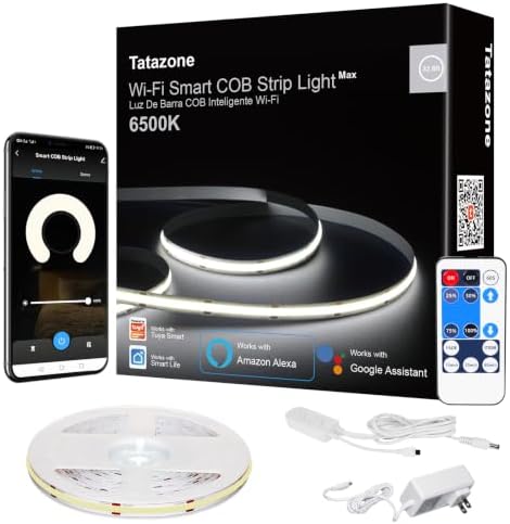 Tatazone WiFi Smart White COB Led Strip Light with Remote