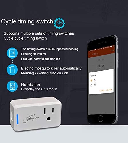 Jinvoo WiFi Ultra Plug Wireless Outlet Remote Control 120V 10A Works with Alexa Google Home no hub Required Smart Socket Whole Sale Tuya Smart Life Free app 2.4GHz only White ETL