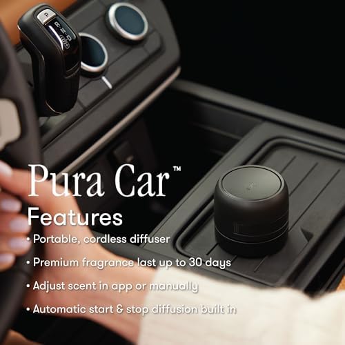 Thymes Pura Car Diffuser Refills – 2 Pack of Vehicle Air Fresheners – Air Freshener Car Accessories for Women & Men – Notes of Pressed Apple, Clove & Cardamom (Simmered Cider, Pack of 2)