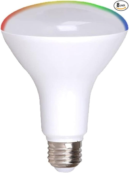 Simply Conserve 65-Watt Equivalent BR30 Smart Bluetooth LED Light Bulb with E26 Base Color Select (8-Pk)