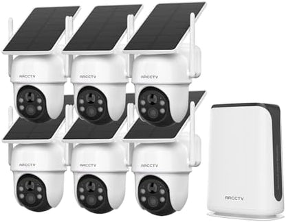 ARCCTV 360° PTZ Wireless Solar Security Cameras System 6-Cam-kit with NVR