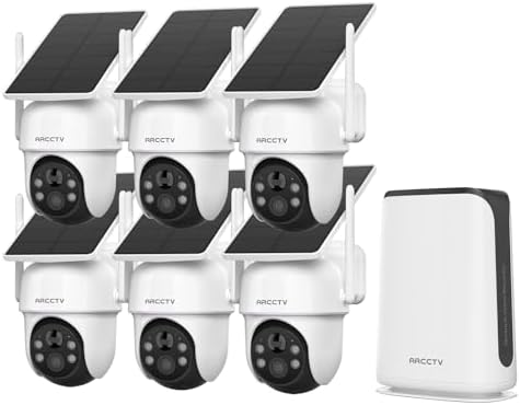 ARCCTV 360° PTZ Wireless Solar Security Cameras System 6-Cam-kit with NVR