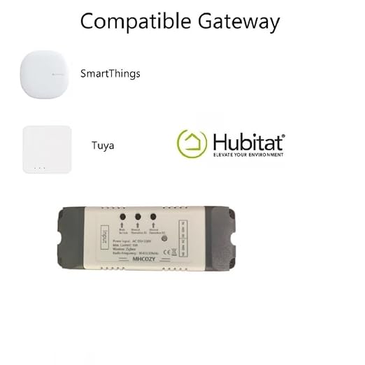 2 Channel 5V 85-250V ZigBee Smart Relay Switch,Adjustable Selflock and Momentary Working Mode,Works with SmartThings, Alexa, Google Home (ZigBee Hub Required)