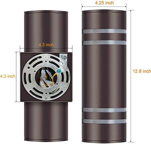 rosykite Cylinder Outdoor Wall Lights Exterior, 13 Inch Oil Bronze Sconce