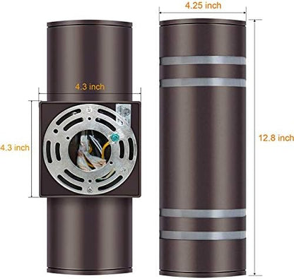 rosykite Cylinder Outdoor Wall Lights Exterior, 13 Inch Oil Bronze Sconce