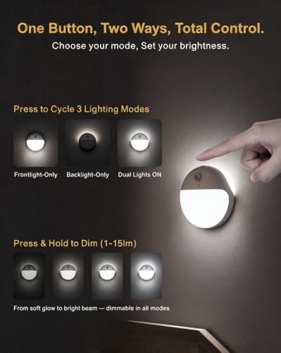 YUNLEX Toilet Light Motion Sensor 2 Pack, LED Nightlight Battery Powered
