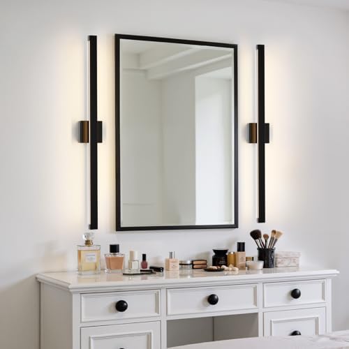 Modern Bathroom Lighting Fixtures Over Mirror, 39 Inch 30W Black Vanity Light Bar for Bathroom, Dimmable 5CCT LED Bathroom Wall Light Fixtures